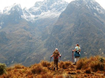 印加古道, 徒步旅行, 全景, 印加人, 秘鲁, 山脉, 流浪者