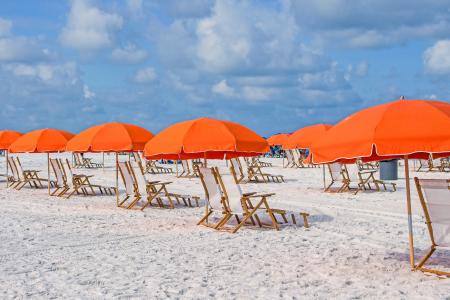 遮阳伞, 海滩, 景观, 沙子, 假日, 旅游, 沙滩椅