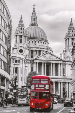 伦敦, 公共汽车, 圣保禄, 圣保禄大教堂, 双层巴士, 交通, 双层