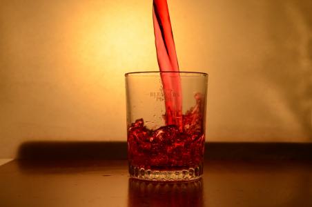 液体, 红色, 果汁, 玻璃, 飞溅, 浇注, 酒精