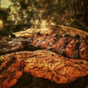 烧烤, 热, 夏季, 烧烤, 火焰, 架, 猪肉肚