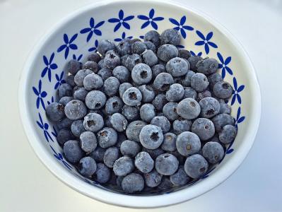 蓝莓, 水果, 碗里, 冻结, 浆果, 食品, 甜