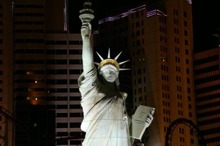 自由女神像, 拉斯维加斯, 纽约酒店, 内华达州, 美国, 晚上, 赌场