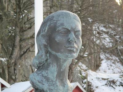 雕像, 胸围, 女人的脸, 伯格曼, fjällbacka