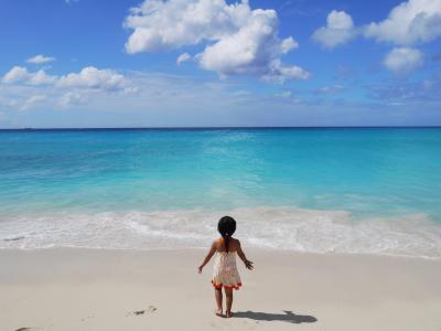 海, 海滩, 女孩, 桑迪, 儿童, 蓝色的水, 夏季