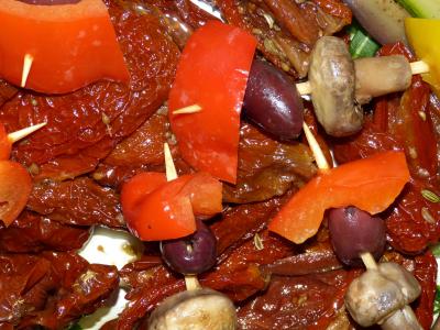 晒干西红柿, 开胃, 餐厅, 吃, 顿饭, 美食, 食品