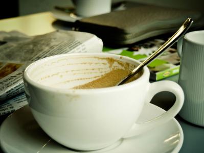 咖啡, 咖啡杯, 杯, 咖啡厅, 勺子, 休息, 喝咖啡休息时间