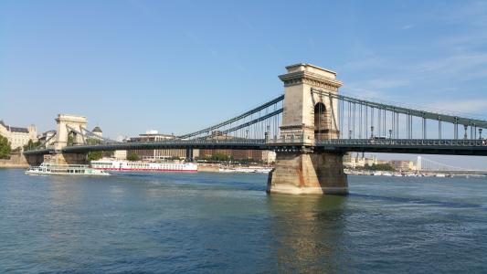 布达佩斯, 桥梁, 链桥, 匈牙利, 多瑙河, 链, 纪念碑