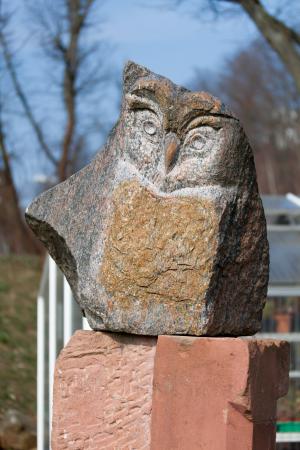 猫头鹰, 艺术, 雕像, 花园, 凯泽斯劳滕, 花岗岩