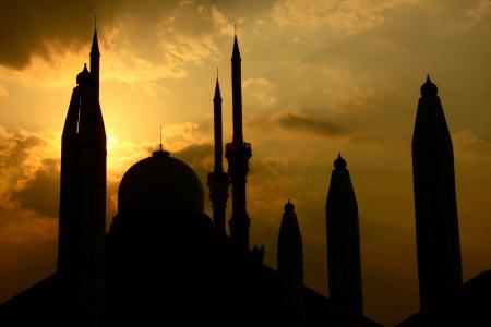 摄影, 建筑, 清真寺, 日落, 剪影, 印度尼西亚, 宗教