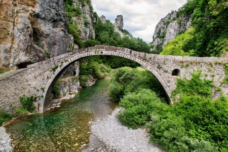 美丽的风景, 桥梁, 希腊, 约阿尼纳, 石头, 自然, 景观