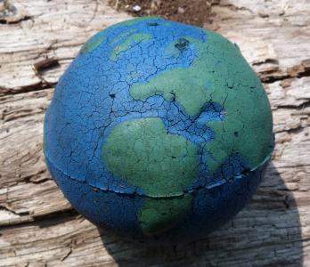 地球, 球, 塑料, 木材, 蓝色, 绿色, 玩具