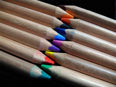 尖, 蜡笔, 多彩, 颜色, 彩色铅笔, 堆叠, 木材