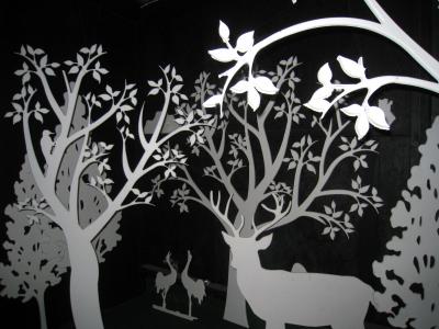 silluetter, 树, 花, 动物, 黑色, 白色, 图形