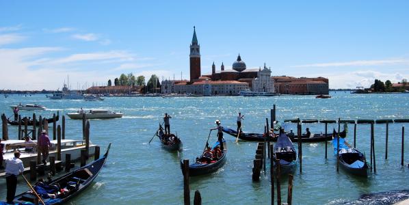 威尼斯, 吊船, 岛屿, 拉古纳, 意大利, 水, 海