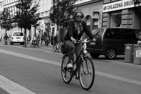 ciclista, 黑色和白色, 陈方, 一轮, 骑, 道路, 街道