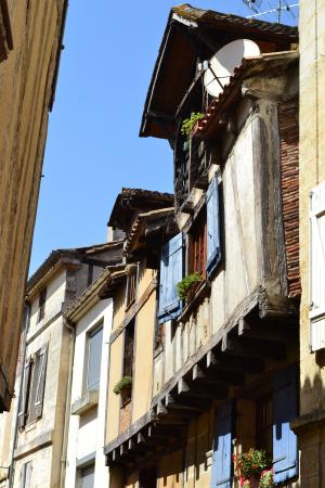 贝杰哈克, 狭窄的街道, 旧街, 窗口, 百叶窗, 多尔多涅河, 法国