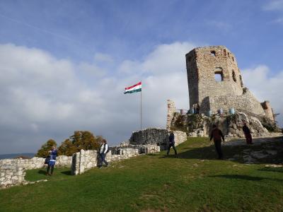 csesznek, 城堡, 城堡废墟, 著名的地方, 历史, 国旗, 旅游