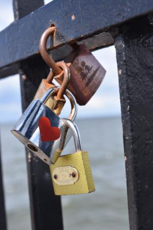 挂锁, 情侣挂锁, 码头, 符号, 永恒的爱, 桥牌爱好者, 爱