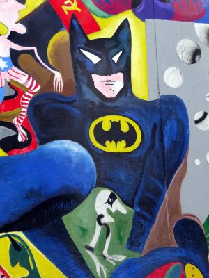 涂鸦, 蝙蝠侠, 街头艺术, 柏林, 墙上
