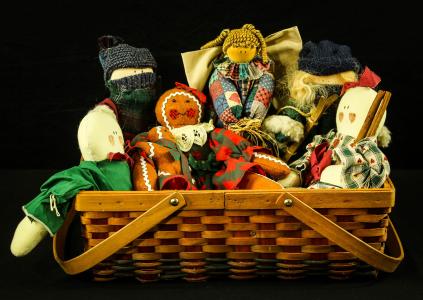 布娃娃, 玩具, 原始玩偶, 民俗艺术, 购物篮, 购物篮, 针织篮