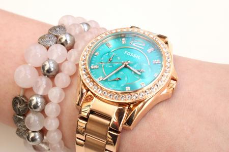 手表, 钟表, 化石, 手镯, 珍珠, 蓝色, 绿松石