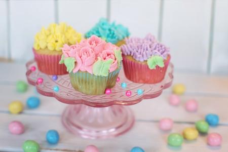 纸杯蛋糕, 花香, 粉彩, 复活节, 蛋糕, 庆祝活动, 装饰