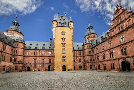 阿沙芬堡, 城堡, 较低的弗兰肯, 巴伐利亚, 德国, 旧城, 感兴趣的地方