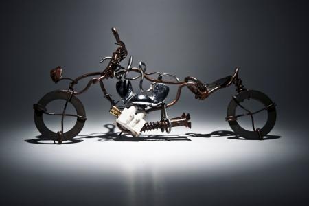 哈雷 · 戴维森, 摩托车, 艺术, 铁, 金属, 微型, 摩托车、 自行车