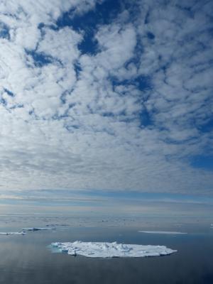 斯匹次卑尔根群岛, 北冰洋, 天空, 云彩, 浮冰, 冬天, 降雪量