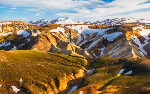冰岛, 山脉, 天空, 云彩, 景观, 雪, 自然