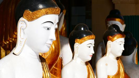 佛, 雕像, 大金, 宝塔, 仰光, 仰光, 缅甸