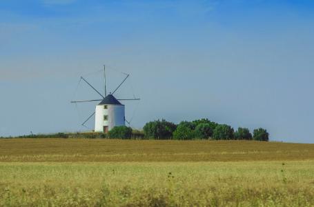 风车, 的谷物, 收获, 葡萄牙
