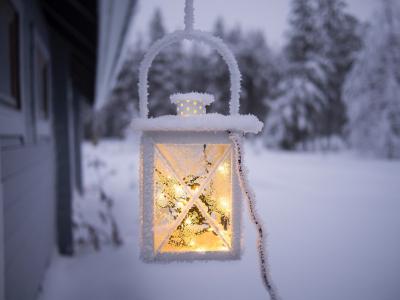 户外, 外面, 雪, 冬天, 光, 灯, 灯笼