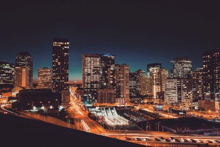 摩天大楼, 城市夜景, 城市的夜晚, 天际线, 城市景观, 市中心, 都市