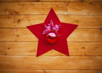 红色, 星级, 圣诞节, 球, 功能区, 圣诞球, 木材