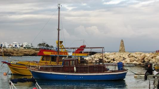塞浦路斯, protaras, 海港, 小船