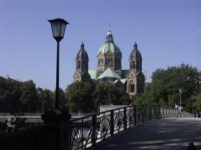 教会, 慕尼黑, hl, 玛丽安, 电缆桥架, 教堂的尖顶, 建设
