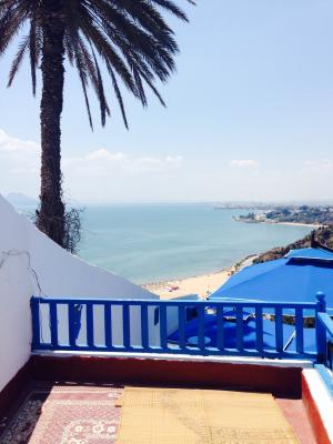 假日, 突尼斯, 棕榈, 海, 蓝色, 阳台, 邮轮