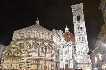 佛罗伦萨圆顶, florance, 意大利, 圣玛丽亚大教堂, 大教堂, 晚上, 圆顶