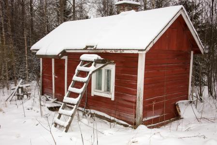 房子, 建设, 木屋, 白雪皑皑