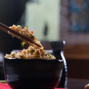 开胃菜, 模糊, 碗里, 陶瓷, 筷子, 特写, 美食