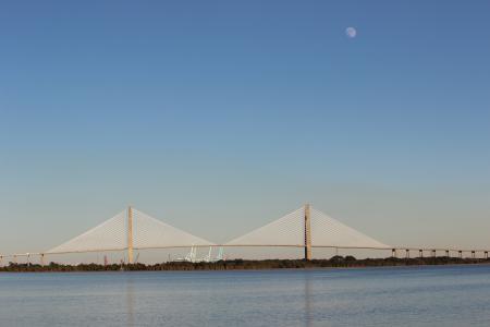 桥梁, 杰克逊维尔, 建筑, 佛罗里达州, 风景名胜, 翰, 月亮