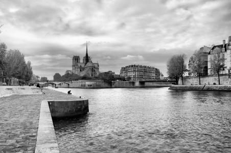 巴黎, 河, 建筑, 旅游, 城市