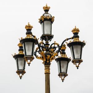 灯笼, 马德里, 灯, 金, 街上的路灯, 路灯, 低角度视图