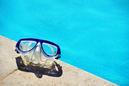 护目镜, 游泳池, 水, 假期, 夏季, 海, 蓝色