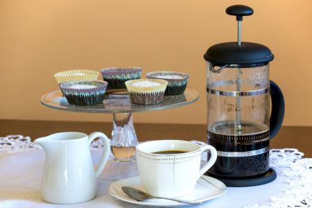 松饼, 咖啡, 咖啡机, 下午咖啡, 甜点能量, 小黑, 自制糕点