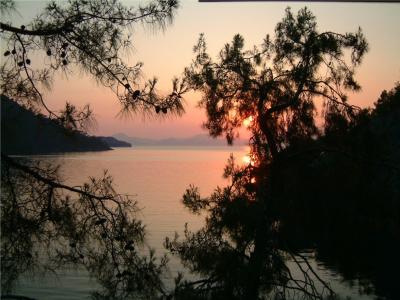 日落, 傍晚的天空, 余辉, 土耳其, 海, 假日, 土耳其海滨