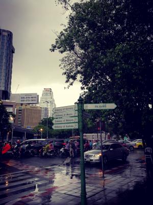路标, 曼谷, 雨
