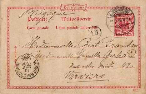 明信片, 怀旧, 老, 邮票, 德国, 字体, 1899